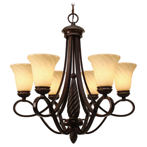 Golden Lighting Torbellino Cordoban Bronze Chandelier by Golden Lighting 8106-6 CDB