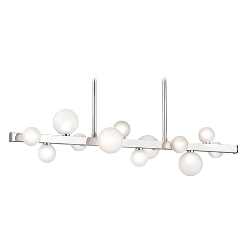 Mini Hinsdale Linear Chandelier in Polished Nickel by Hudson Valley Lighting