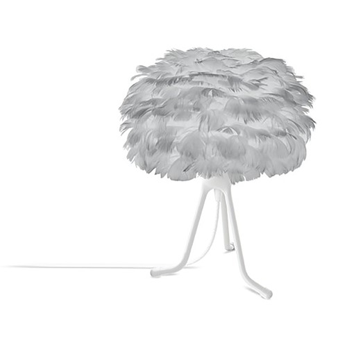UMAGE UMAGE White Table Lamp with Grey Feather Shade 3012_4055