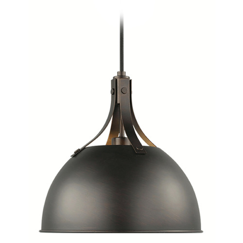 Visual Comfort Studio Collection Rockland Bronze Pendant Light with Bowl / Dome Shade