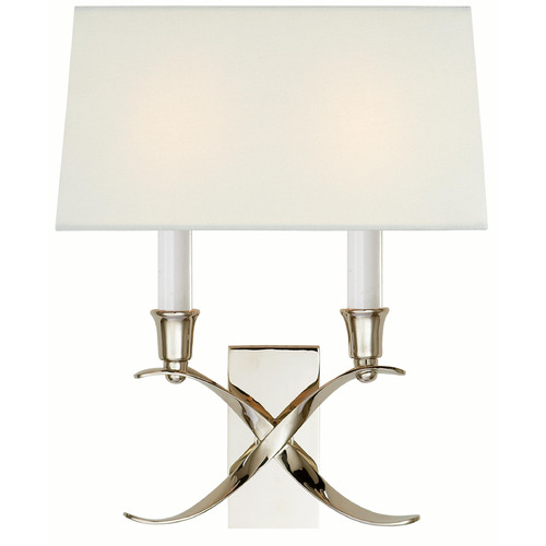 Visual Comfort Signature Collection Chapman & Myers Cross Bouillotte Polished Nickel Sconce