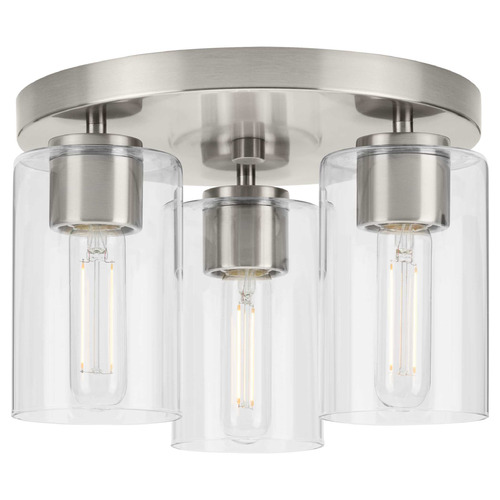 Progress Lighting Atwell 1-Light Brushed Nickel Semi-Flush Mount