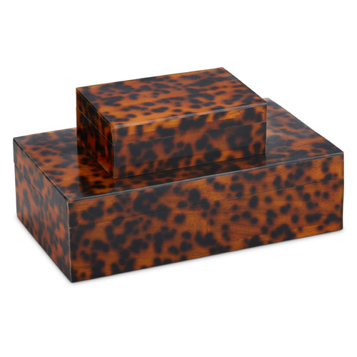 Currey and Company Faux Tortoise Brown & Black Box