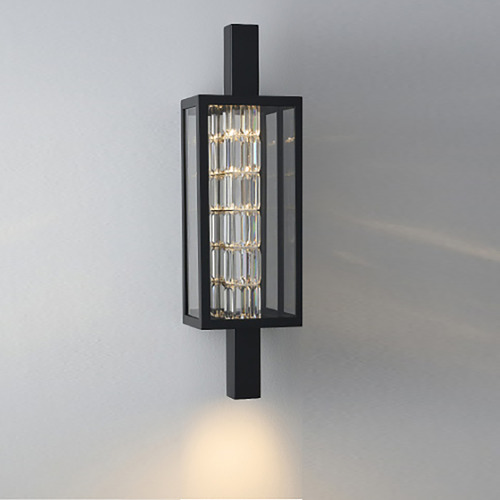 Allegri Crystal Esterno Cristallo Matte Black LED Outdoor Wall Light