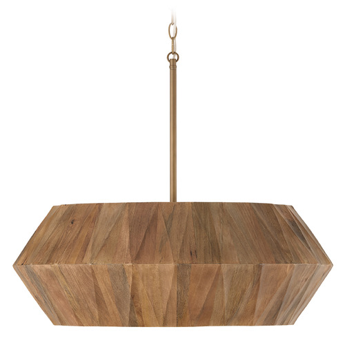 Nadeau Pendant in Light Wood & Patinaed Brass by Capital Lighting