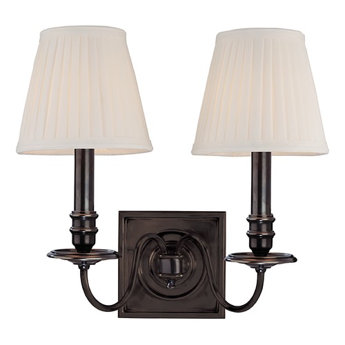Hudson Valley Lighting Sconce Wall Light with White Shades in Old Bronze Finish 202-OB