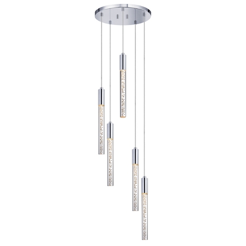 Sonneman Lighting Modern LED Multi-Light Pendant with Clear Acrylic Shade by Sonneman Lighting 2255.01