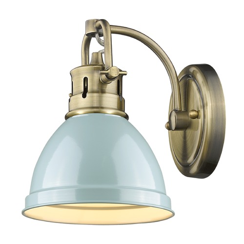 Duncan Wall Sconce in Aged Brass & Seafoam by Golden Lighting