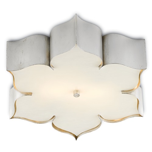 Grand Lotus Flush Mount in Silver Leaf by Currey & Company