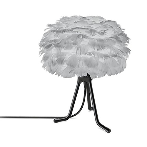 UMAGE UMAGE Black Table Lamp with Grey Feather Shade 3012_4056