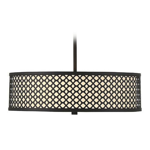 18-Inch Drum Pendant in Matte Black by Meridian