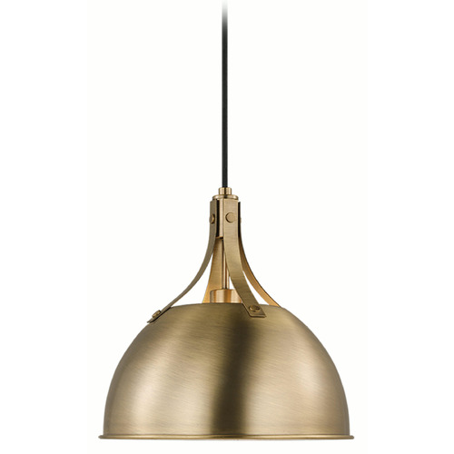Visual Comfort Studio Collection Rockland Satin Brass Pendant Light with Bowl / Dome Shade