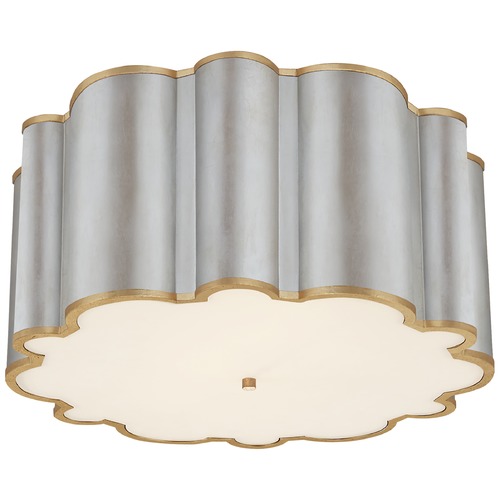 Visual Comfort Signature Collection Alexa Hampton Markos Flush Mount in Silver Leaf by Visual Comfort Signature AH4021BSLGFA