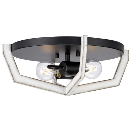 Progress Lighting Parkhurst 2-Light Matte Black Flush Mount