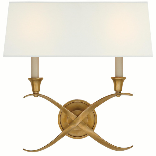 Visual Comfort Signature Collection Chapman & Myers Cross Bouillotte Antique-Burnished Brass Sconce