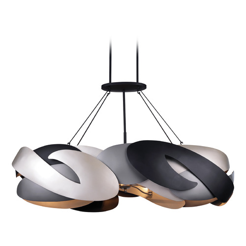 George Kovacs Metalo Misto Coal Black & Atlas & Midnight Sliver Island Light with Oval Shade