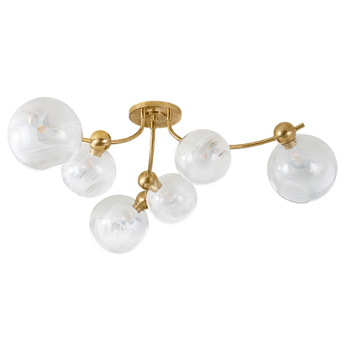 Corbett Lighting Astraia Vintage Brass LED Semi-Flushmount Light