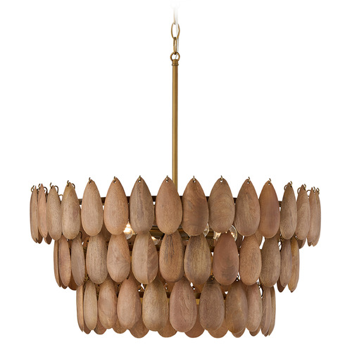 Ravi Pendant in Light Wood & Patinaed Brass by Capital Lighting