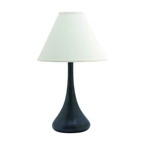 Scatchard Stoneware Table Lamp in Black Matte by House of Troy Lighting
