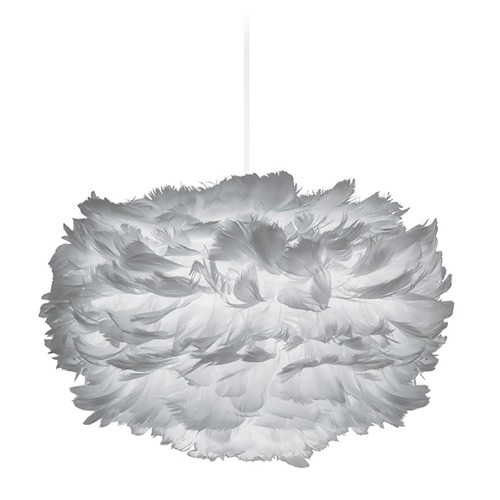 UMAGE UMAGE White Pendant Light with Grey Feather Shade 3013_4007