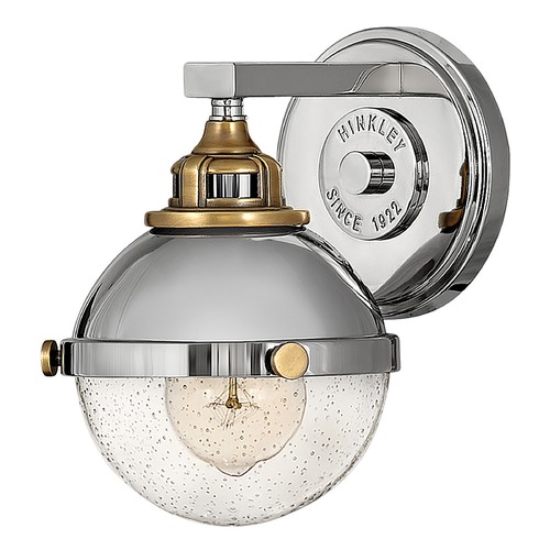 Fletcher Single Light Sconce in Nickel & Brass by Hinkley Lighting