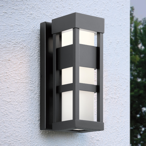 Ryler 12-Inch Black LED Outdoor Wall Light by Kichler Lighting