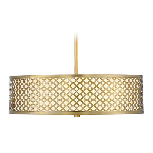 Meridian 18-Inch Drum Pendant in Natural Brass by Meridian M70108NB