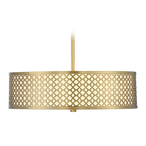 18-Inch Drum Pendant in Natural Brass by Meridian