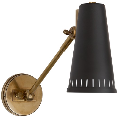 Visual Comfort Signature Collection Thomas OBrien Antonio Adjustable Wall Lamp in Brass by Visual Comfort Signature TOB2065HABBLK