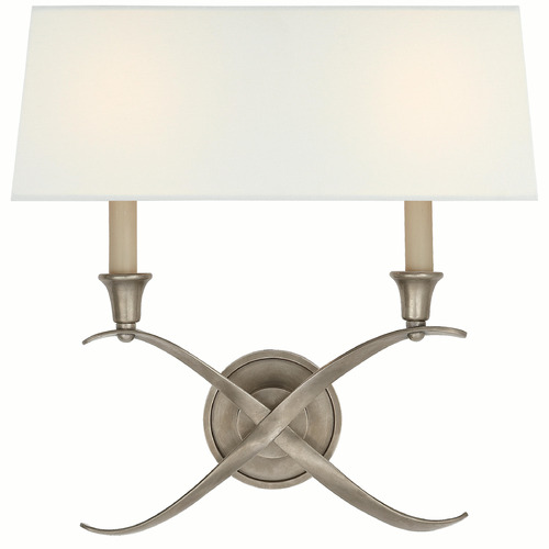 Visual Comfort Signature Collection Chapman & Myers Cross Bouillotte Antique Nickel Sconce