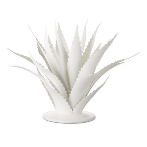 Currey and Company Marjorie Skouras Agave Gesso White Sculpture