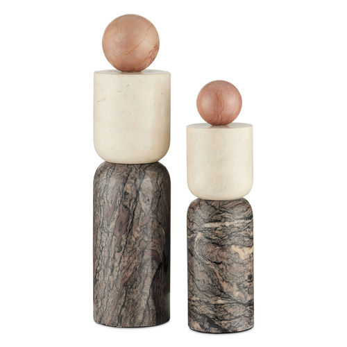 Currey and Company Moreno Marble Objects Set of 2