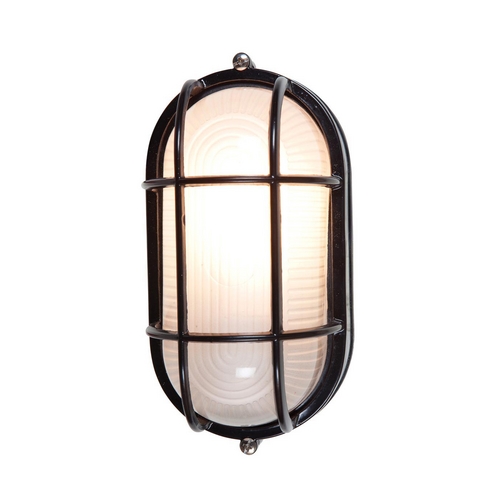 Access Lighting Outdoor Wall Light with White Glass in Black by Access Lighting 20290-BL/FST