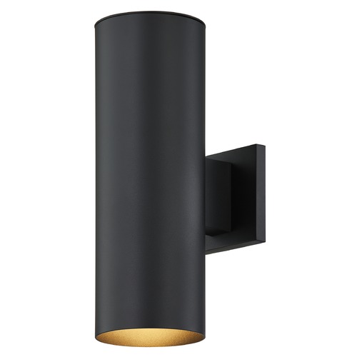 Design Classics Lighting Design Classics Powder Coated Black Cylinder Outdoor Wall Light 1992-PCBK