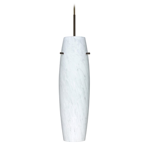 Besa Lighting Besa Lighting Suzi Bronze LED Mini-Pendant Light with Oblong Shade 1JT-489719-LED-BR