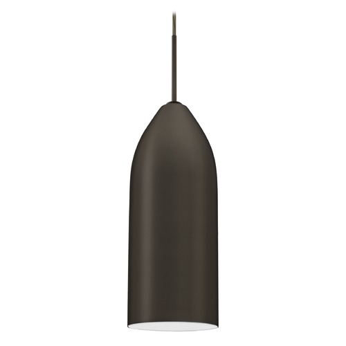 Besa Lighting Besa Lighting Lindy Bronze LED Mini-Pendant Light with Oblong Shade 1JT-LINDWH-LED-BR