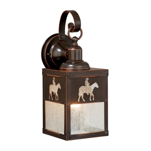 Seeded Glass Outdoor Wall Light Bronze by Vaxcel Lighting