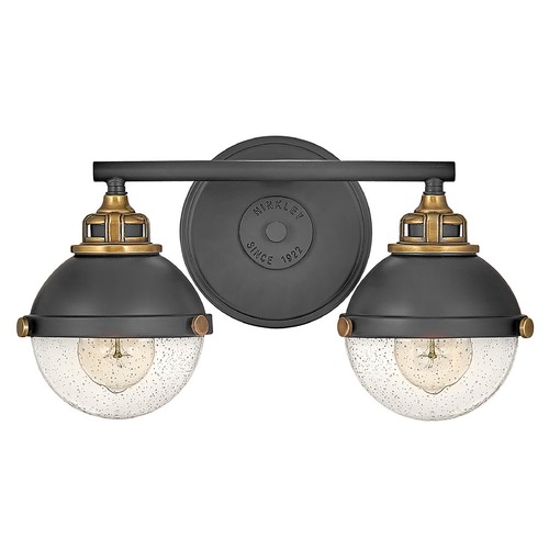 Hinkley Fletcher 2-Light Vanity Light in Black & Brass by Hinkley Lighting 5172BK