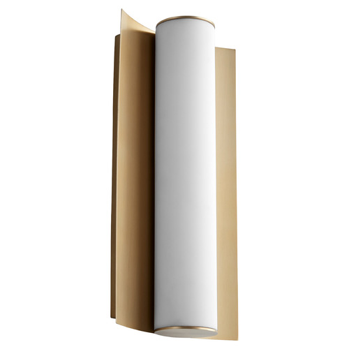 Wave 13-Inch LED Wall Sconce in Aged Brass by Oxygen Lighting