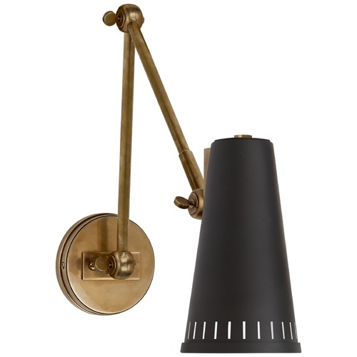 Visual Comfort Signature Collection Thomas OBrien Antonio Adjustable Wall Lamp in Brass by Visual Comfort Signature TOB2066HABBLK