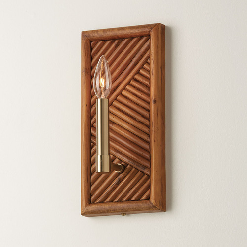 Soleil 13-Inch Bamboo Wall Sconce in Matte Brass by Capital Lighting