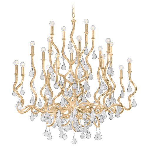 Corbett Lighting Aveline Gold Leaf Crystal Chandelier