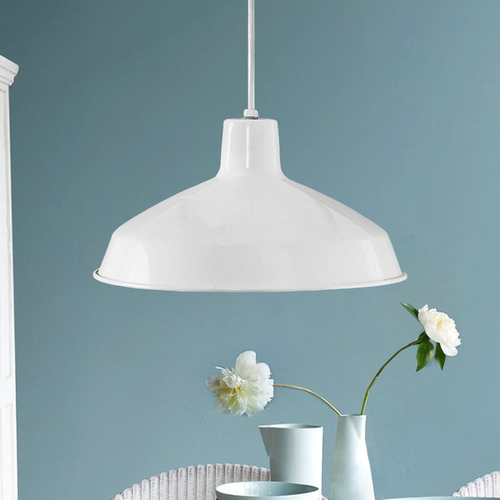 Farmhouse Barn Light Pendant in White by Progress Lighting