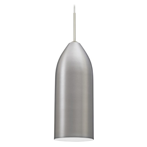 Besa Lighting Besa Lighting Lindy Satin Nickel LED Mini-Pendant Light with Oblong Shade 1JT-LINDWH-LED-SN