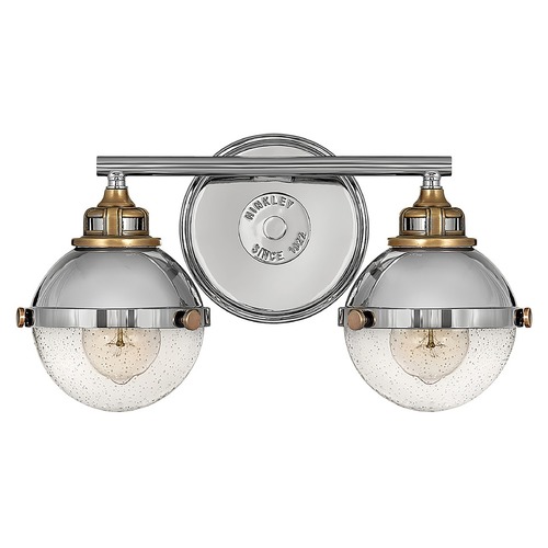 Hinkley Fletcher 2-Light Vanity Light in Nickel & Brass by Hinkley Lighting 5172PN