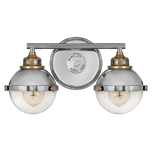 Fletcher 2-Light Vanity Light in Nickel & Brass by Hinkley Lighting