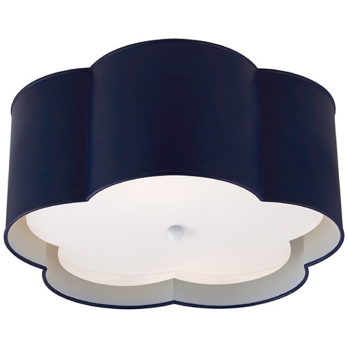 Visual Comfort Signature Collection Kate Spade New York Bryce Flush Mount in French Navy by Visual Comfort Signature KS4117NVYWHTFA