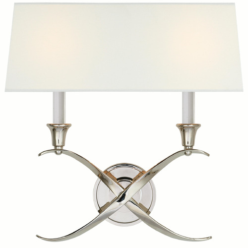 Visual Comfort Signature Collection Chapman & Myers Cross Bouillotte Polished Nickel Sconce