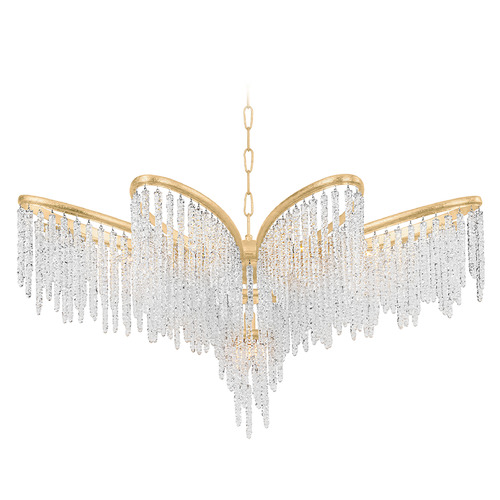 Corbett Lighting Pandora Gold Leaf Crystal Chandelier