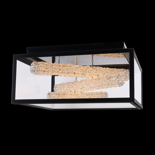 Allegri Crystal Esterno Cristallo Matte Black LED Flush Mount